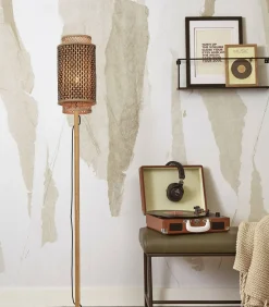 Vloerlamp Bhutan - Bamboe/Zwart - 20x20x145cm