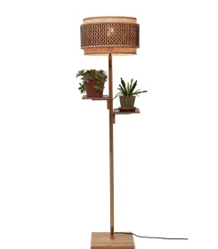 Vloerlamp Bhutan - Bamboe/Zwart - Ø40x160cm