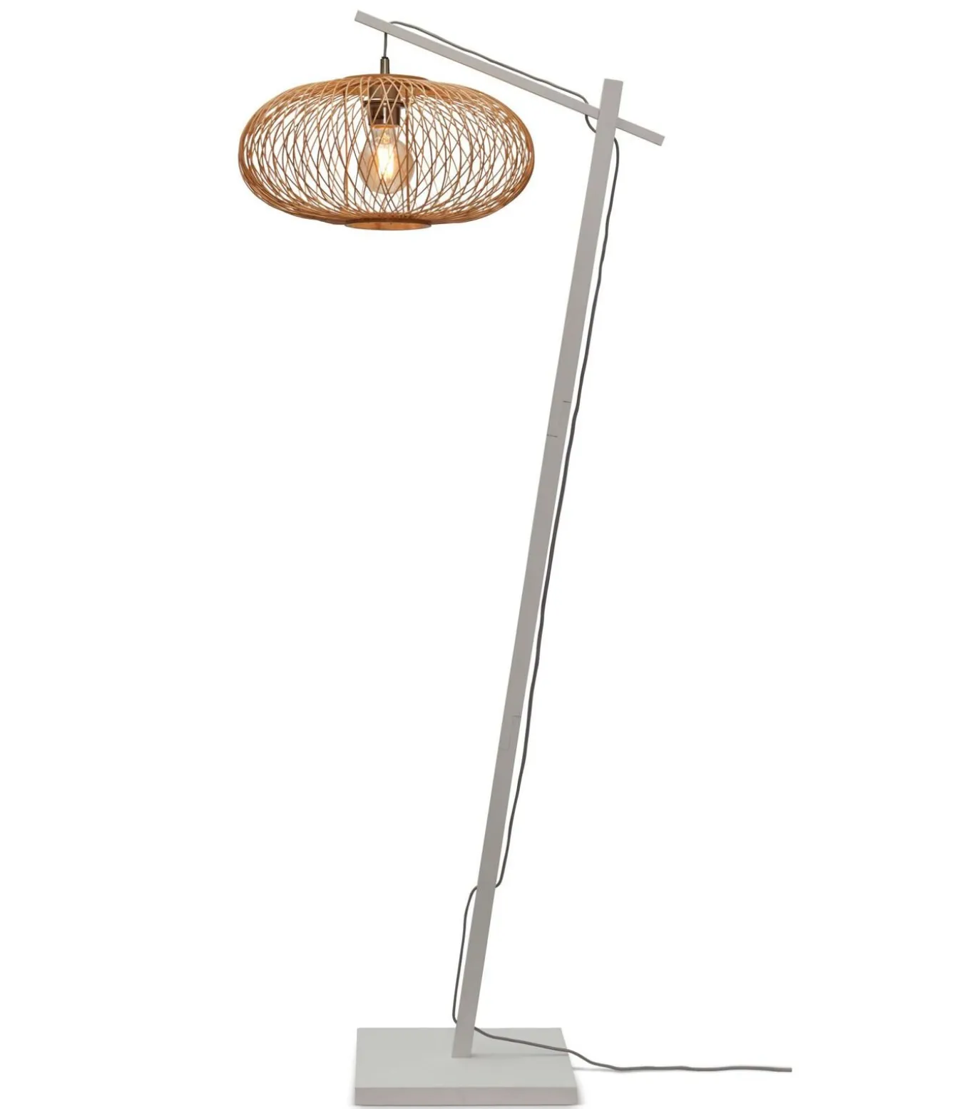 Vloerlamp Cango - Bamboe Wit/Naturel - 62x40x150cm