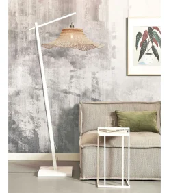 Vloerlamp Ibiza - Bamboe Wit/Naturel - 83x65x176cm