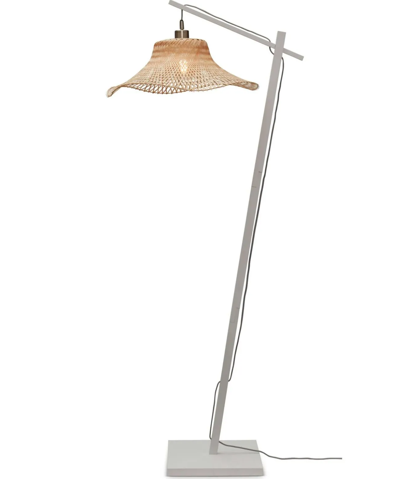 Vloerlamp Ibiza - Bamboe Wit/Naturel - 77x50x150cm