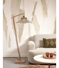 Vloerlamp Ibiza - Bamboe/Zwart - 77x50x150cm