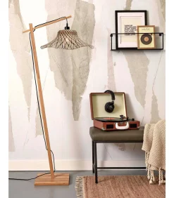 Vloerlamp Ibiza - Bamboe/Zwart - 77x50x150cm
