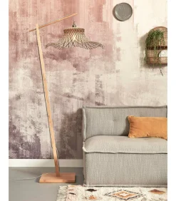 Vloerlamp Ibiza - Bamboe/Zwart - 83x65x176cm
