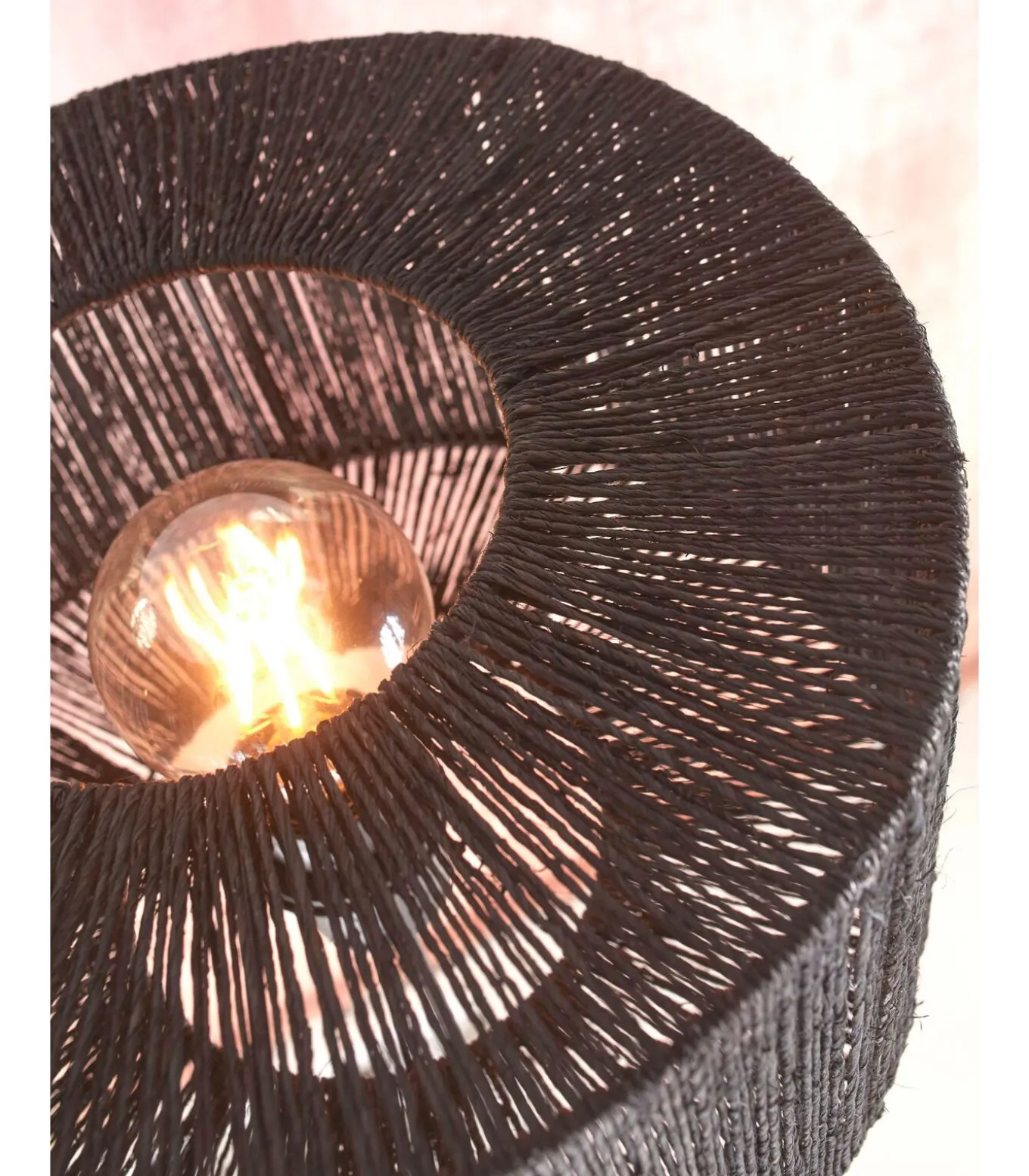 Vloerlamp Iguazu - Bamboe/Jute Zwart - Ø30x126cm