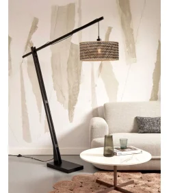 Vloerlamp Java - Bamboe Zwart/Naturel - 175x50x207cm