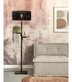 Vloerlamp Java - Bamboe Zwart - Ø50x158cm