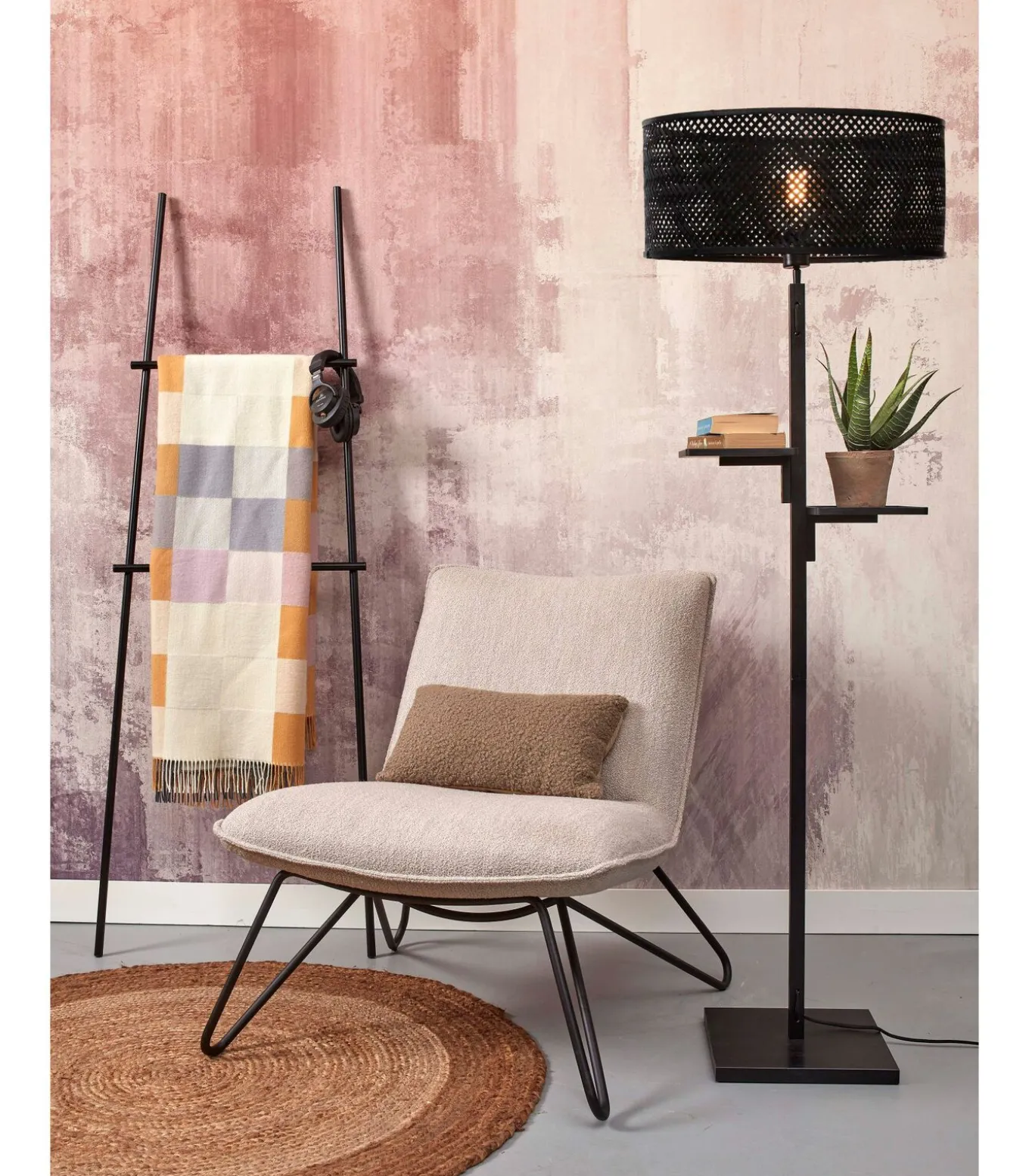 Vloerlamp Java - Bamboe Zwart - Ø50x158cm
