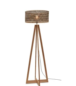 Vloerlamp Java - Bamboe/Zwart - 50x50x145cm