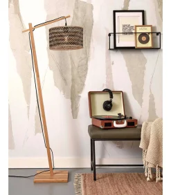 Vloerlamp Java - Bamboe/Zwart - 58x32x150cm