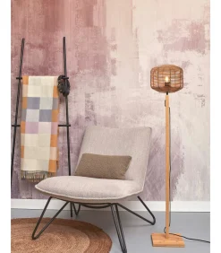 Vloerlamp Tanami - Bamboe/Rotan - Ø25cm