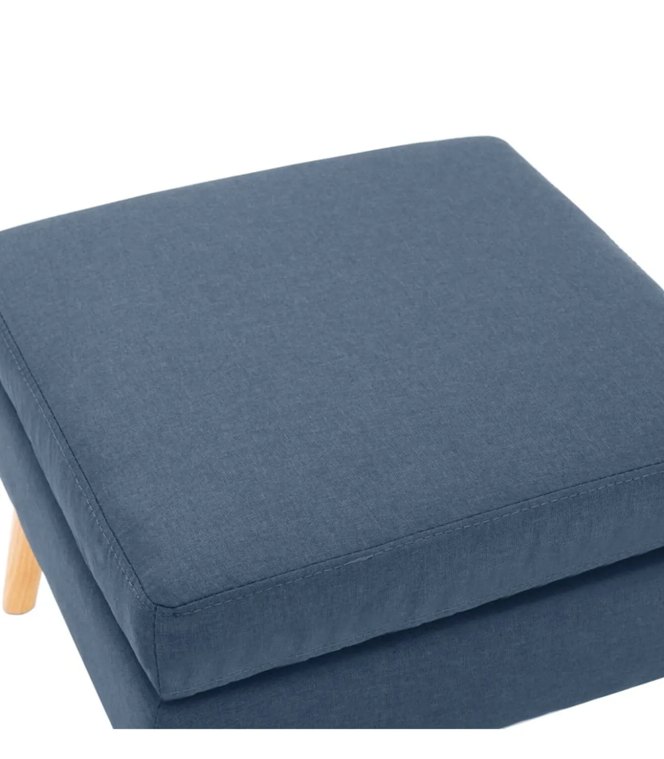 Voetenbank stof blauw
