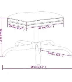 Voetenbank 60x60x36 cm fluweel lichtgrijs