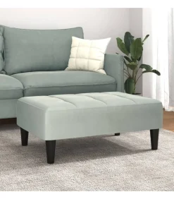 Voetenbank 77x55x31 cm fluweel lichtgrijs