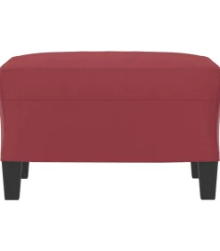 Voetenbank 60x50x41 cm kunstleer wijnrood