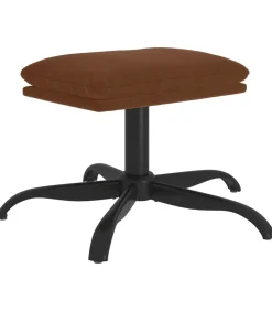 Voetenbank 60x60x36 cm microvezelstof bruin