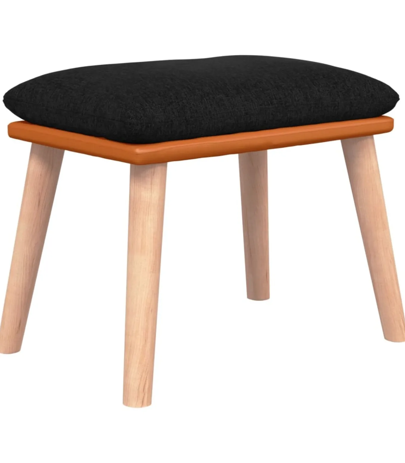 Voetenbank 45x29,5x35 cm stof en kunstleer zwart