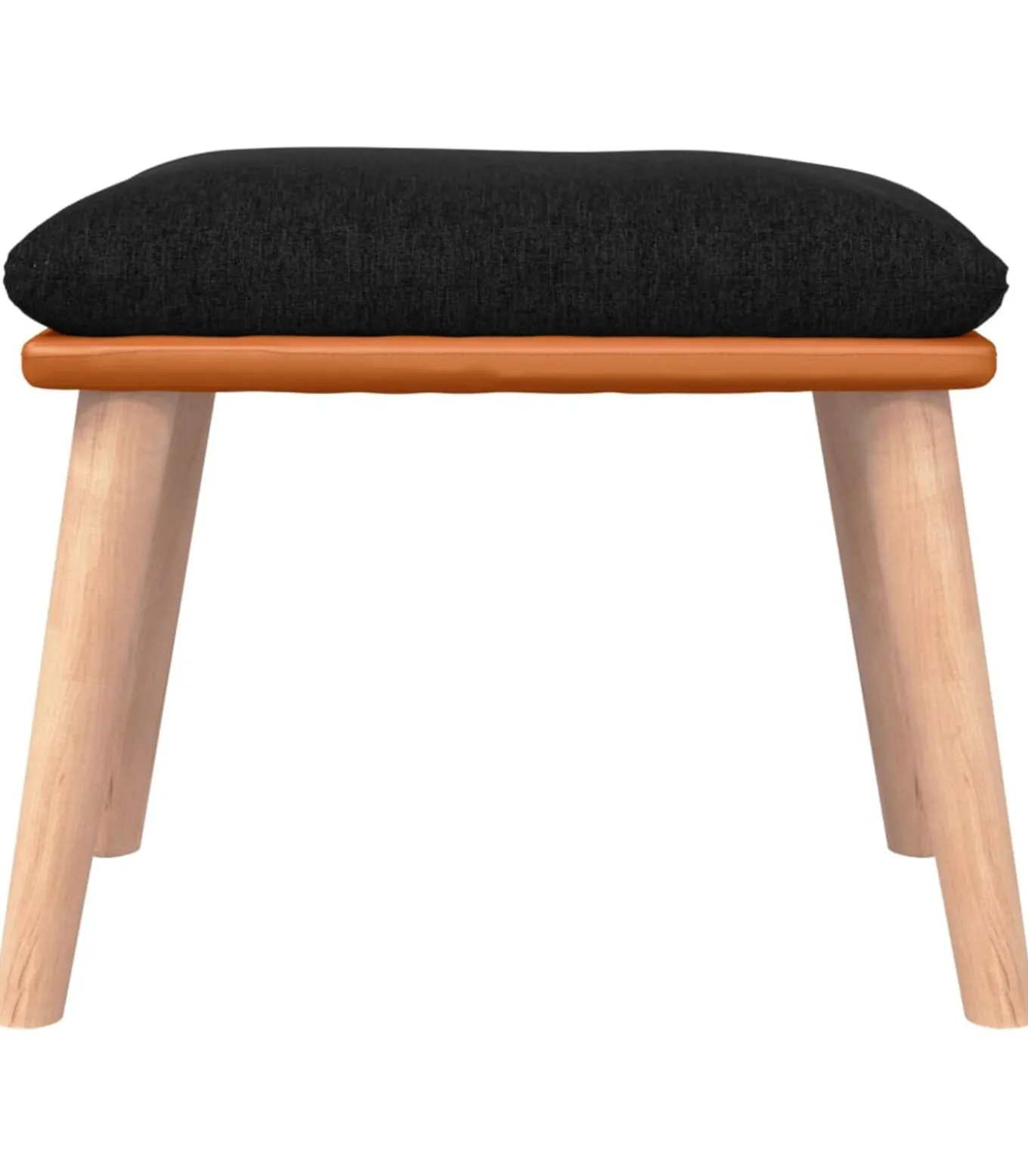 Voetenbank 45x29,5x35 cm stof en kunstleer zwart