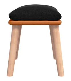 Voetenbank 45x29,5x35 cm stof en kunstleer zwart