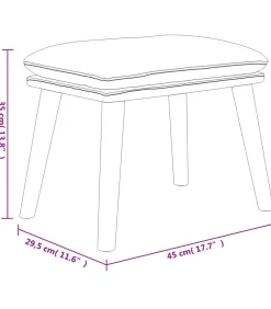Voetenbank 45x29,5x35 cm stof en kunstleer blauw
