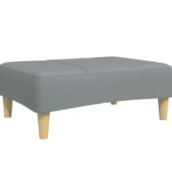 Voetenbank 77x55x31 cm stof lichtgrijs