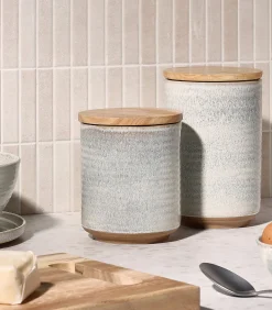 Voorraadpot 12,5xH20cm beige Cameo