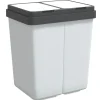 Vuilnisbak dubbel 2x25 L wit