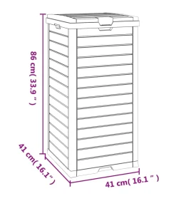 Vuilnisbak voor buiten 41x41x86 cm polypropeen lichtbruin