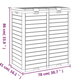Vuilnisbak voor tuin 78x41x86 cm polypropeen zwart
