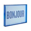 Wanddecoratie Bonjour Medium - Blauw - 3x31x22cm