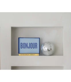 Wanddecoratie Bonjour Medium - Blauw - 3x31x22cm