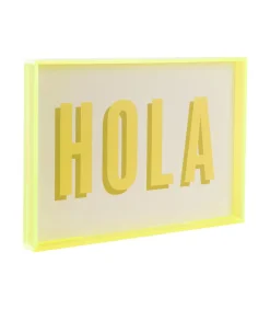 Wanddecoratie Hola Medium - Geel - 3x31x22cm