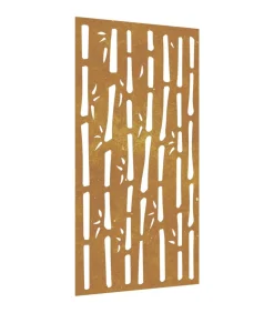 Wanddecoratie tuin bamboe-ontwerp 105x55 cm cortenstaal