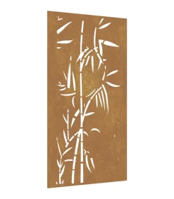 Wanddecoratie tuin bamboe-ontwerp 105x55 cm cortenstaal