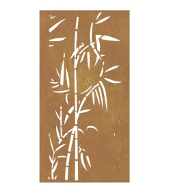 Wanddecoratie tuin bamboe-ontwerp 105x55 cm cortenstaal