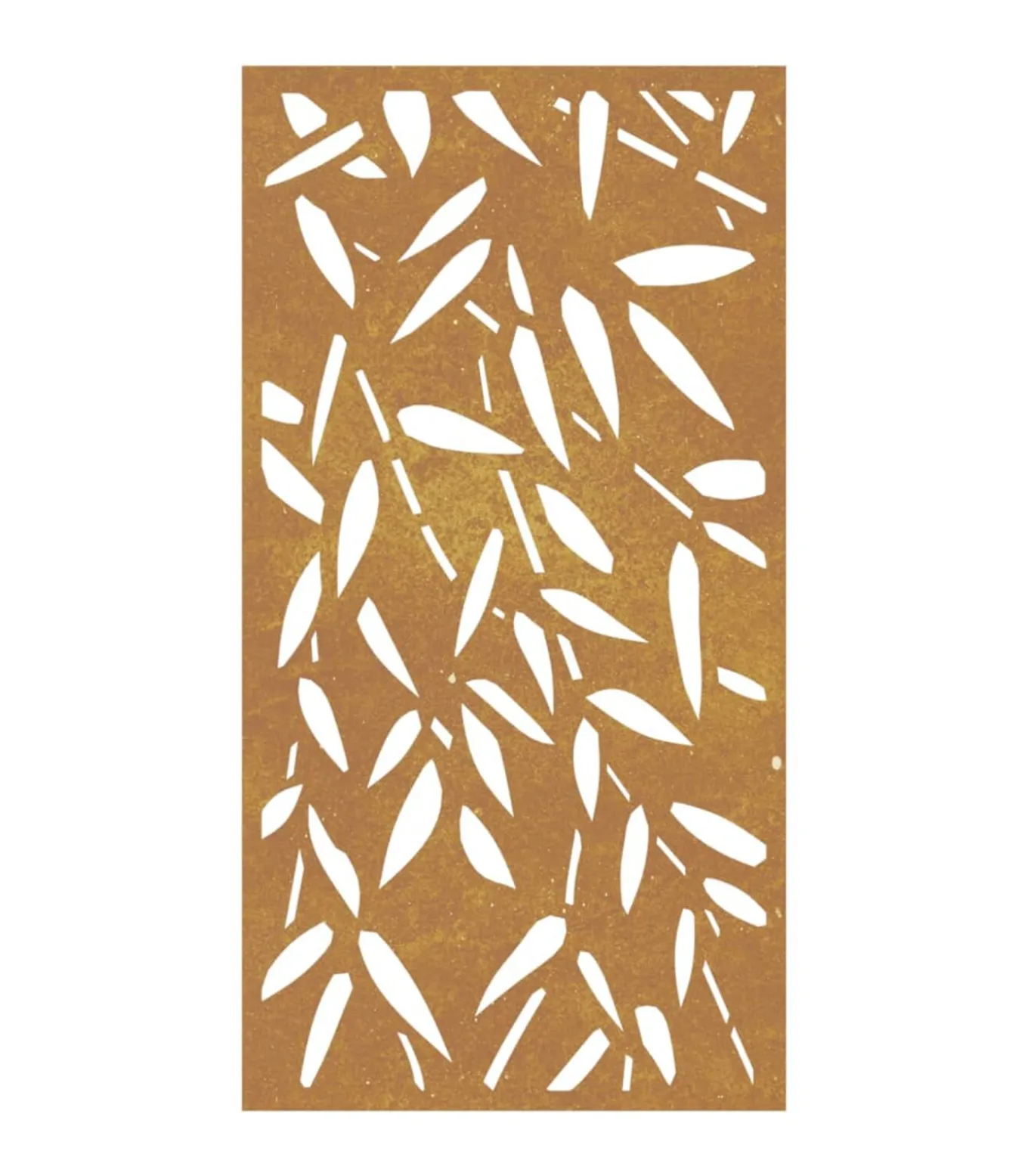 Wanddecoratie tuin bamboebladontwerp 105x55 cm cortenstaal