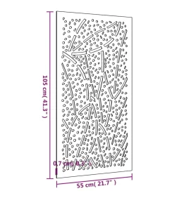 Wanddecoratie tuin bladontwerp 105x55 cm cortenstaal