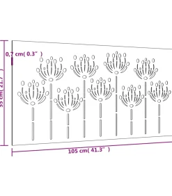 Wanddecoratie tuin bloemenontwerp 105x55 cm cortenstaal
