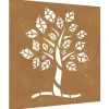 Wanddecoratie tuin boomontwerp 55x55 cm cortenstaal