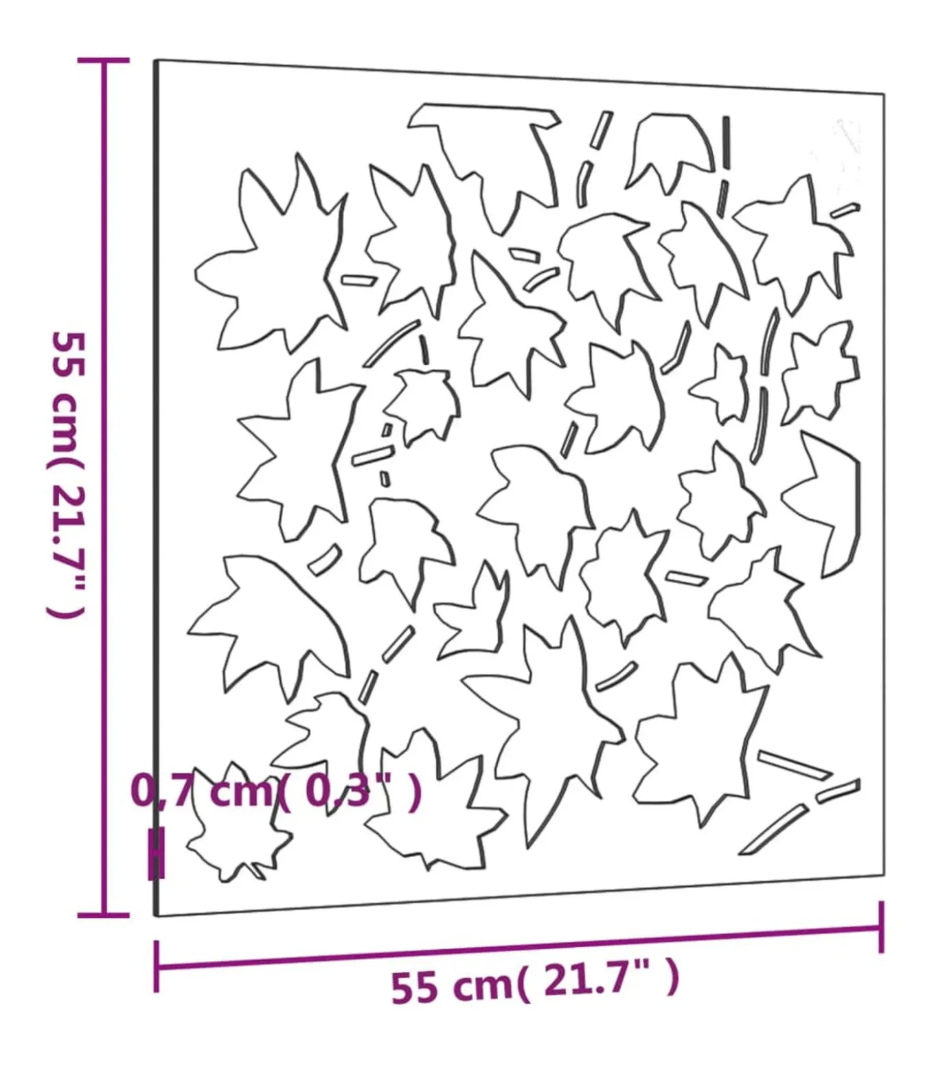 Wanddecoratie tuin esdoornbladontwerp 55x55 cm cortenstaal