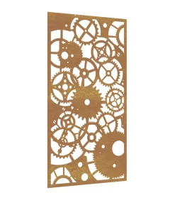 Wanddecoratie tuin tandwielontwerp 105x55 cm cortenstaal