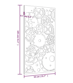 Wanddecoratie tuin tandwielontwerp 105x55 cm cortenstaal
