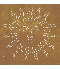 Wanddecoratie tuin zonontwerp 55x55 cm cortenstaal