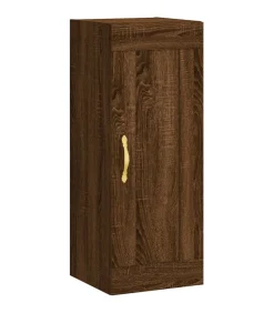 Wandkast 34,5x34x90 cm bewerkt hout bruin eikenkleur