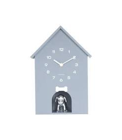 Wandklok Dog House - Grijs - 24.9x9x27cm