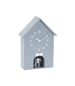 Wandklok Dog House - Grijs - 24.9x9x27cm