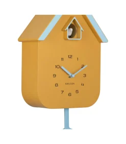 Wandklok Dupla Color Cuckoo - Geel - 21.5x21.5x41.5cm