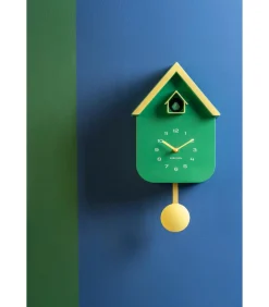 Wandklok Dupla Color Cuckoo - Groen - 21.5x21.5x41.5cm