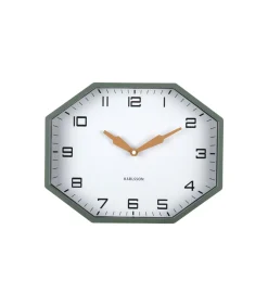 Wandklok Modern Factory Octagon - Groen - 32x32x26cm