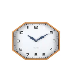 Wandklok Modern Factory Octagon - Geel - 32x32x26cm